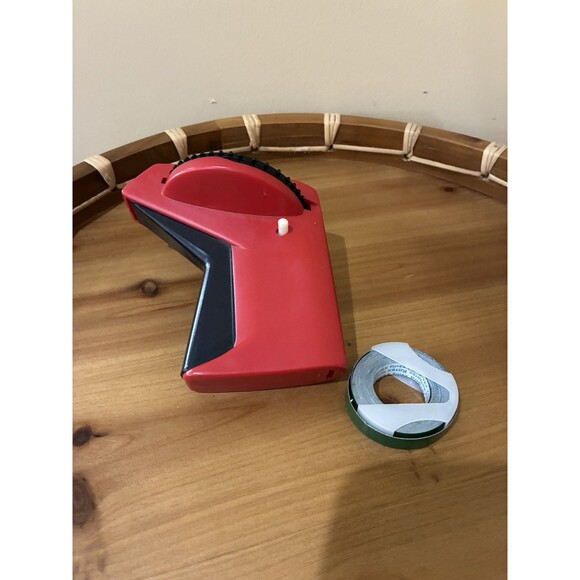 Vintage DYMO I.D. 2001-01 Label Maker Red Durable Embossing Tested Works Great - Picture 3 of 5